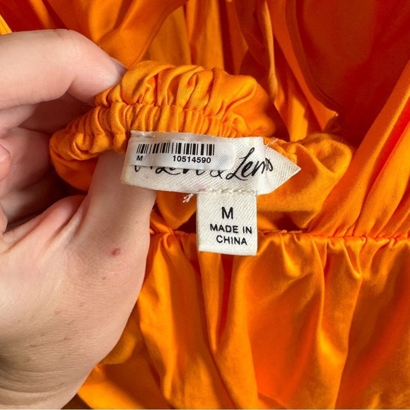NWOT For Love and Lemons Clementine Dress Orange medium Flutter Sleeve Backless - Picture 6 of 6